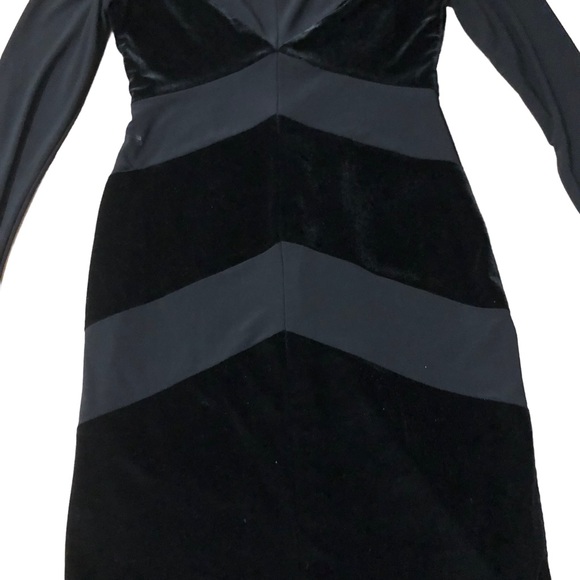 Lauren Ralph Lauren Velvet Chevron Jersey Dress SZ 4 - Picture 4 of 9